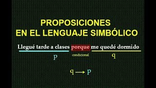 proposiciones en el lenguaje simbolico [upl. by Eiramlehcar]