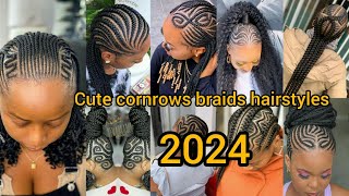 💖🌸 Cute cornrow hairstyles for Natural hairCornrows styles for black ladiesCornrows braidsBraid [upl. by Delanie686]