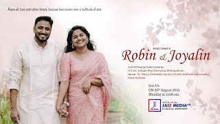 Robin amp Joyalin  Wedding Ceremony  HG Dr Joseph Mar Dionysius Metropolitan  LIVE [upl. by Lashoh956]