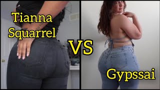 jeans Try On Haul tiannasquarrel VS Gypssai [upl. by Nerrawed]