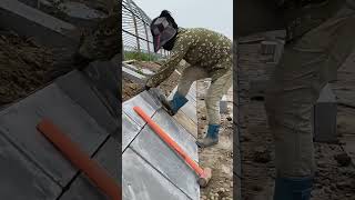 Splicing process of ditch slope slabs [upl. by Edrei]