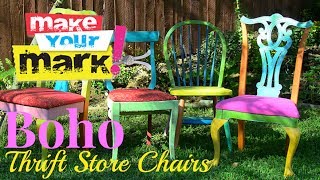 How to Boho Thrift Store Chairs DIY [upl. by Aniraad]