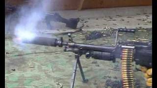 SAW 249  Minimi Silencer test  240 rounds in a single burst [upl. by Atiuqehc]