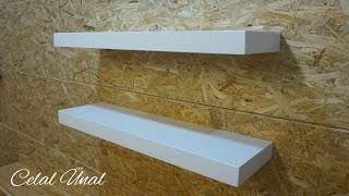 Making floating shelves from pallets  Paletten raf yapimi  Floating shelves diy [upl. by Bijan]