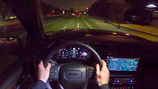 2023 GMC Sierra 1500 Denali Ultimate  POV Night Drive Binaural Audio [upl. by Athallia]