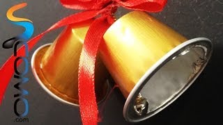 Hacer adornos de Navidad con cápsulas de Nespresso  Campanas [upl. by Schechter]