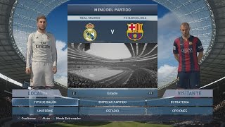 PES 2015  Juego Completo Menús Modos de Juego Equipos Uniformes y mas [upl. by Dosi]