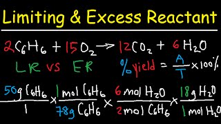 Stoichiometry  Limiting amp Excess Reactant Theoretical amp Percent Yield  Chemistry [upl. by Aya]