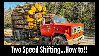 Ride alongshifting a two speed axle log truck 115 [upl. by Notsob]