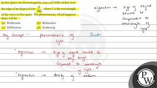 In free space an electromagnetic wave of \ 3 \mathrmGHz \ strikes over the edge of an objec [upl. by Anah]