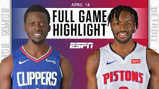 LA Clippers at Detroit Pistons  Full Game Highlights [upl. by Ahouh]