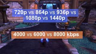 Streaming Bitrate Comparison  720p 864p 936p 1080p 1440p NVENC OBS Twitch Youtube [upl. by Rudelson]