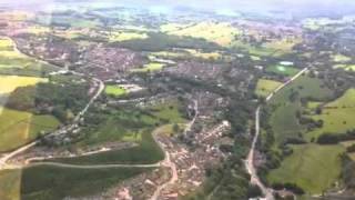 Helicopter Flight towards Emley Moor TV Transmitter [upl. by Ahsinrat831]