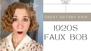 Fake Bob 1920s HAIR tutorial [upl. by Shirlie]