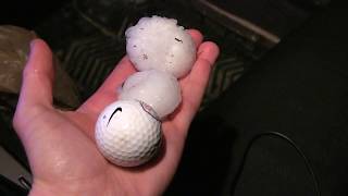 DESTRUCTIVE TENNISBALL SIZED HAILSTORM  Ogallala NE  051018 [upl. by Meredithe]