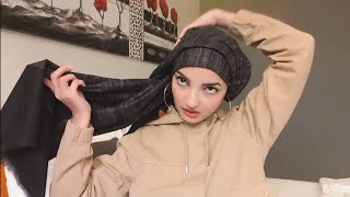 Turban Hijab with Earrings Easy Method Quick Tutorial [upl. by Ardnos]