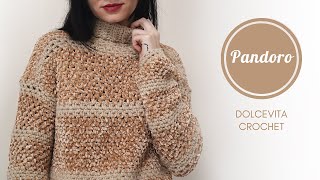 TUTORIAL MAGLIONE UNCINETTO quotPANDOROquot [upl. by Urissa270]