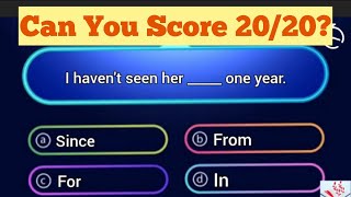 ENGLISH GRAMMAR QUIZ  PREPOSITIONS  Can You Score 2020 [upl. by Laius693]