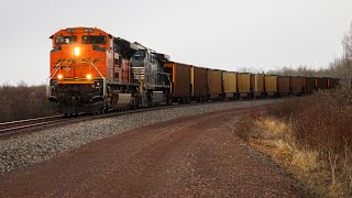 BNSF 8470 East  Coal Loads  BNSF Lakes Sub  Dewey Wisconsin [upl. by Dolly58]