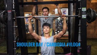 Shoulder day workout cambodai vlog4  by Muscle ក្មេងAngkor [upl. by Nabal]