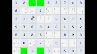 Sudoku Demonstration  Skyscraper Technique Example 03 [upl. by Ecam90]