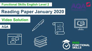 Pass Functional Skills  AQA Reading January 2020 Level 2 Video Solution [upl. by Desberg]