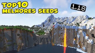 TOP 10 MELHORES SEEDS PARA O MINECRAFT 118 [upl. by Eannyl167]