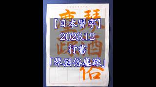 字幕解説してみました【日本習字】202312行書「琴酒俗塵疎」 [upl. by Ryder913]