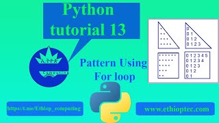 Python tutorial 13 Drawing patters using for loop  iterative control structure python [upl. by Kellen]