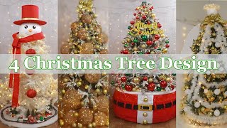 4 UNIQUE Diy Christmas Tree Designs ideas at Home 2024 [upl. by Nho]