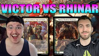 🔴Victor vs Rhinar  Flesh and Blood TCG  discord deck [upl. by Leahcimnaes]