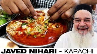 Pakistani Street Food  Javed Delhi Nihari  Ultimate Nalli Maghaz Nihari  Karachi Food Street [upl. by Kassaraba]