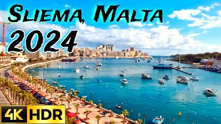 Sliema Malta 4K Walking Tour 2024  Explore the Charming Streets in Ultra HD Musafir365 [upl. by Cicero156]