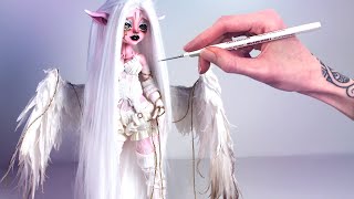 I Made a Fallen Angel ○ Custom OOAK Art Doll Monster High Repaint Process ○ [upl. by Ramat]