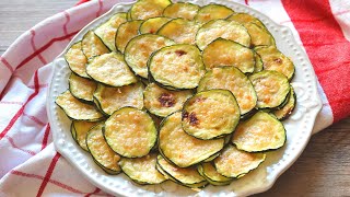 Chips de calabacín zucchini con solo 2 ingredientes Aperitivo riquísimo y saludable [upl. by Sivie116]