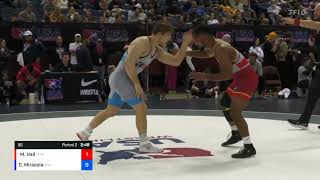 2023 Senior Nationals Mark Hall vs Connor Mirasola86 KG Semifinals [upl. by Llabmik]