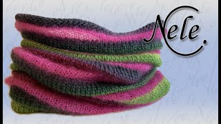 Biesen Loop  Schal stricken für Anfänger der kleine quotRauplingquot DIY Anleitung by NeleC [upl. by Cynthie918]