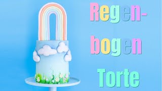 🌈 Regenbogentorte  saftiger Nusskuchen amp lecker gefüllt [upl. by Bollay]