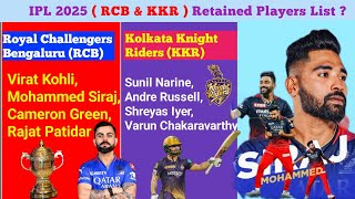 IPL 2025 Mega Auction  RCB KKR Final Retention  44 Players Retain  IPL 2025 [upl. by Bove218]