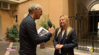 Non perdete lintervista a Giorgia Meloni di Massimo Giletti a “Non è l’Arena” Collegatevi [upl. by Aciretahs53]