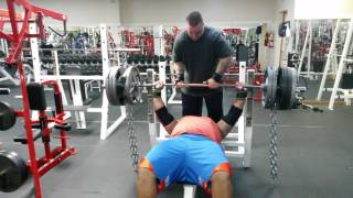 Julius Maddox bench press 495lbs with 23lb Chains [upl. by Nairret]