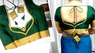 blouse design cutting and stitching  back neck design for blouse Pinky Creation [upl. by Warram]