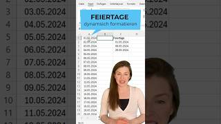 📅 FEIERTAGE dynamisch FORMATIEREN in Excel excel exceltipps exceltips effizienz microsoft [upl. by Shinberg]