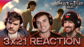 Attack On Titan 3x21 Reaction quotAttack Titanquot  First Time Watching [upl. by Nwahsem]