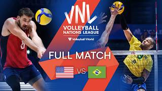 🇺🇸 USA vs 🇧🇷 BRA  Full Match  Men’s VNL 2022 [upl. by Docilu]