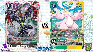 DIGIMON TCG Local match Diaboromon Black vs Cherubimon Green  TEA COFFEE AND GAMES [upl. by Orimlede]