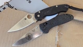 Spyderco Paramilitary 2 vs Benchmade Griptilian  Cardboard Cut Test [upl. by Kimberly]