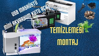 Usb Masaüstü Mini Akvaryum Kutu Açılımı Ve Temizlenmesi Montajı mini akvaryumusb desktop aquarium [upl. by Ayn]