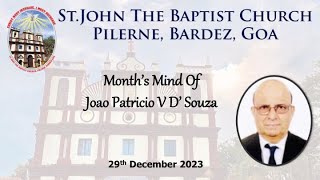 Month’s Mind Of Joao Patricio V D’ Souza 29122023 [upl. by Nanerb]