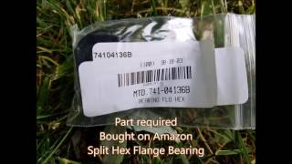 MTD 74104136B Split Hex Flange Bearing Installing [upl. by Ssegrub]